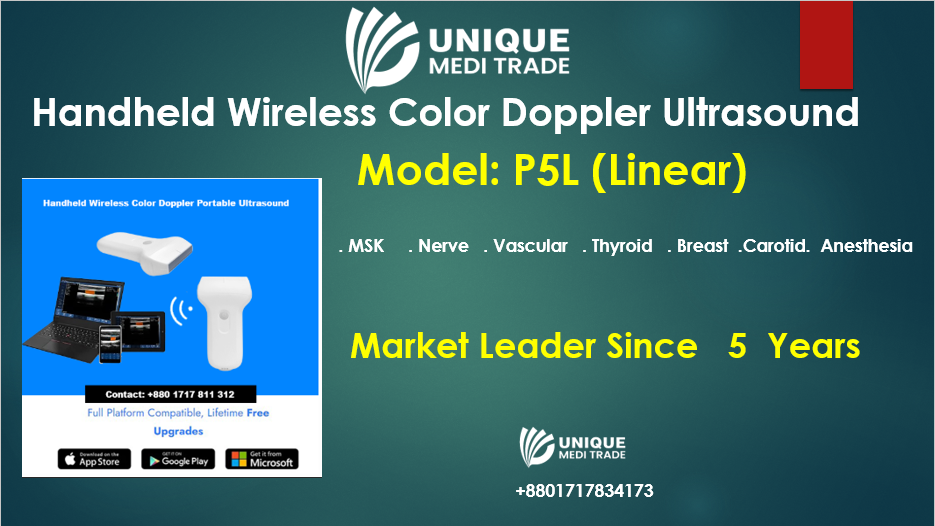 Handheld Wireless Color Doppler Ultrasound P5L Linear Unique Medi Trade