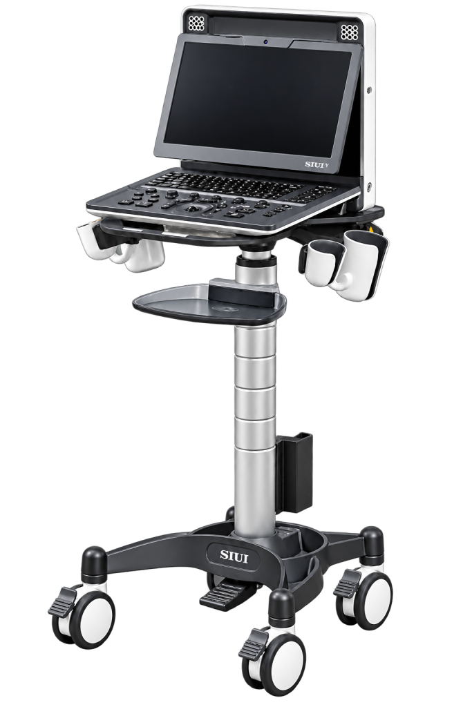 Ultrasound machine on trolley